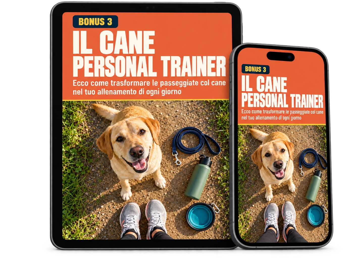 Il bonus Il Cane Personal Trainer su tablet e telefono